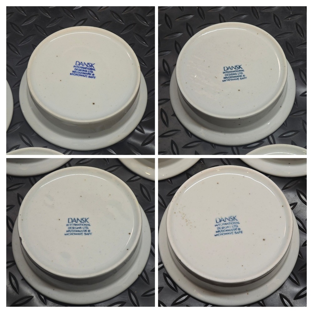 Dansk International Designs Denmark Blue Rim Cream Ramekins Set of 5 Small Bowls - Picture 5 of 13
